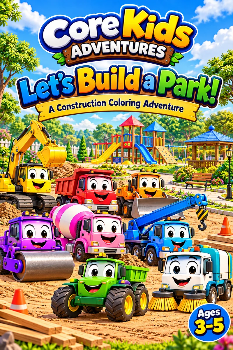 Core Kids Adventures — Let’s Build a Park! A Construction Coloring Adventure, ages 3 to 5